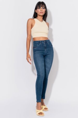 High-Waist Blue Denim